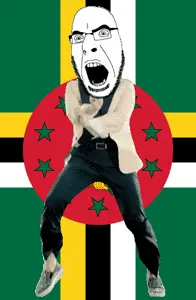 cobson, angry, animated, country, dance, dominica, flag, full body, gangnam style, glasses