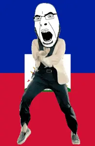 cobson, angry, animated, country, dance, flag, full body, gangnam style, glasses, haiti