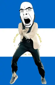 cobson, angry, animated, country, dance, flag, full body, gangnam style, glasses, nicaragua