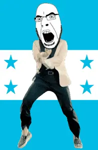cobson, angry, animated, country, dance, flag, full body, gangnam style, glasses, honduras
