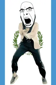 cobson, angry, animated, country, dance, firearm, flag, full body, gangnam style, glasses