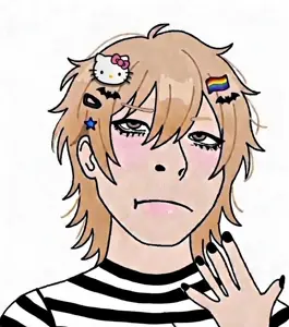 cobson, himeson, pawbson, gyarujak, blurry, femboy, frowning, hisa, male, painted nails