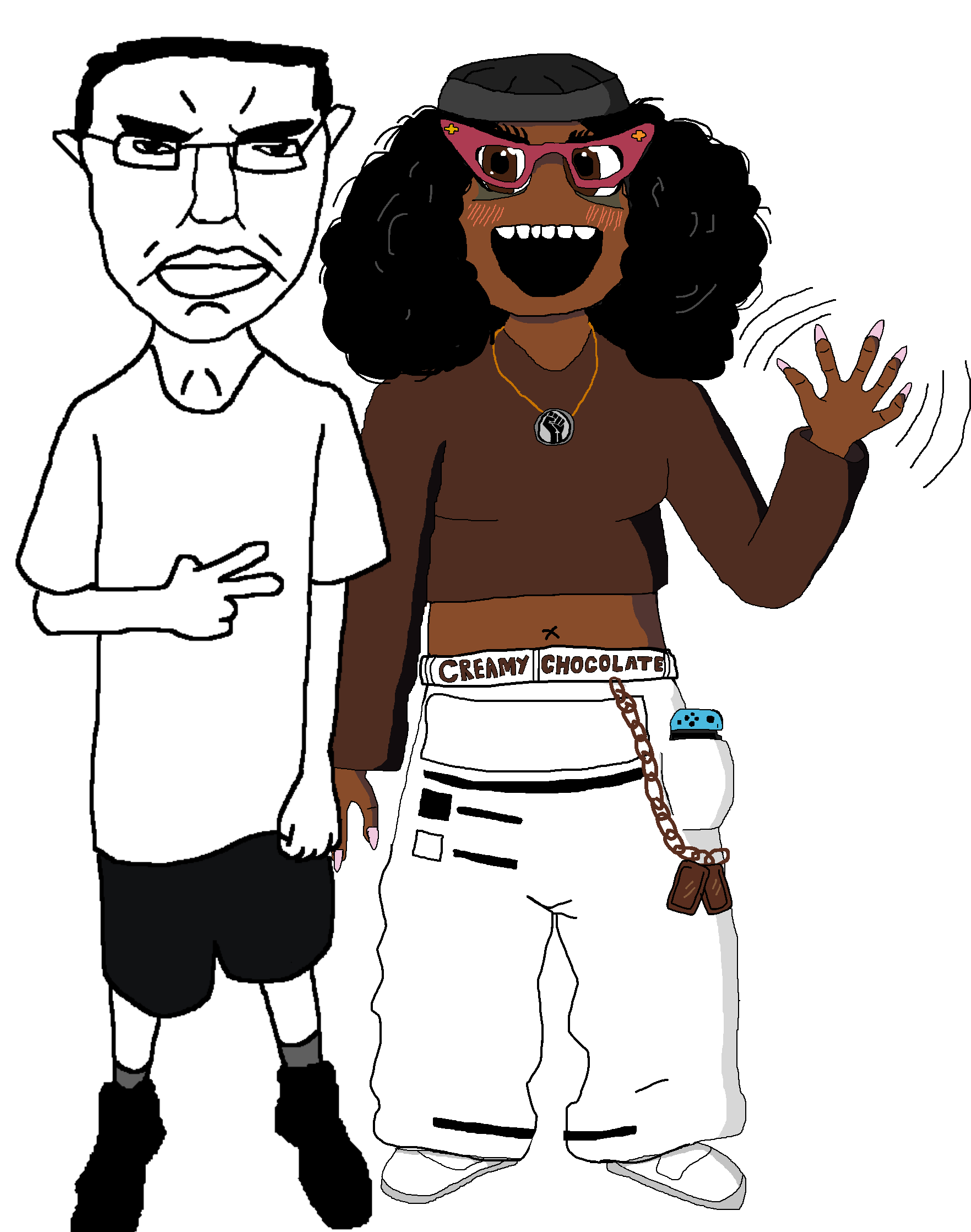 soyniqua, soytan, chudjak, pol face, unbotheredchud, 2soyjaks, afro, black hair, black lives matter, black skin