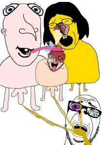 nigger_anal_tonguing licks shavedjak to orgasm in nostriljak nose vagina while pissing in dubbbzjak s mouth.png