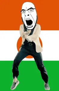 cobson, angry, animated, country, dance, flag, full body, gangnam style, glasses, niger