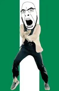 cobson, angry, animated, country, dance, flag, full body, gangnam style, glasses, nigeria