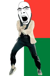 cobson, angry, animated, country, dance, flag, full body, gangnam style, glasses, madagascar