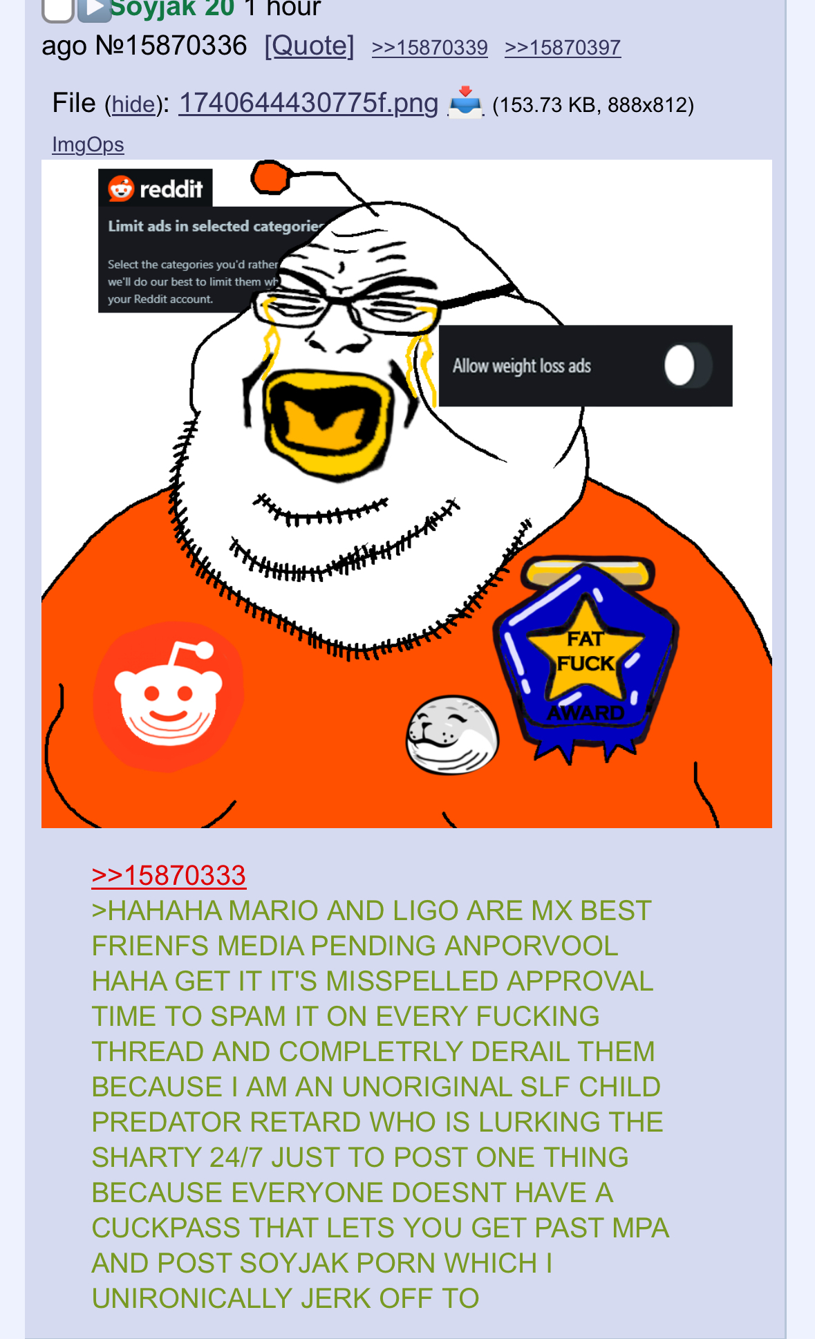 luigi, mario, meximutt, geggy screenshots, award, bald, cryboy, crying, fat, fat fuck
