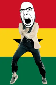 cobson, angry, animated, country, dance, flag, full body, gangnam style, ghana, glasses
