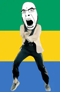 cobson, angry, animated, cleavage, country, dance, flag, full body, gabon, gangnam style