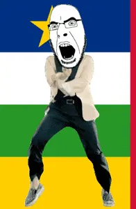 cobson, angry, animated, central african republic, country, dance, flag, full body, gangnam style, glasses