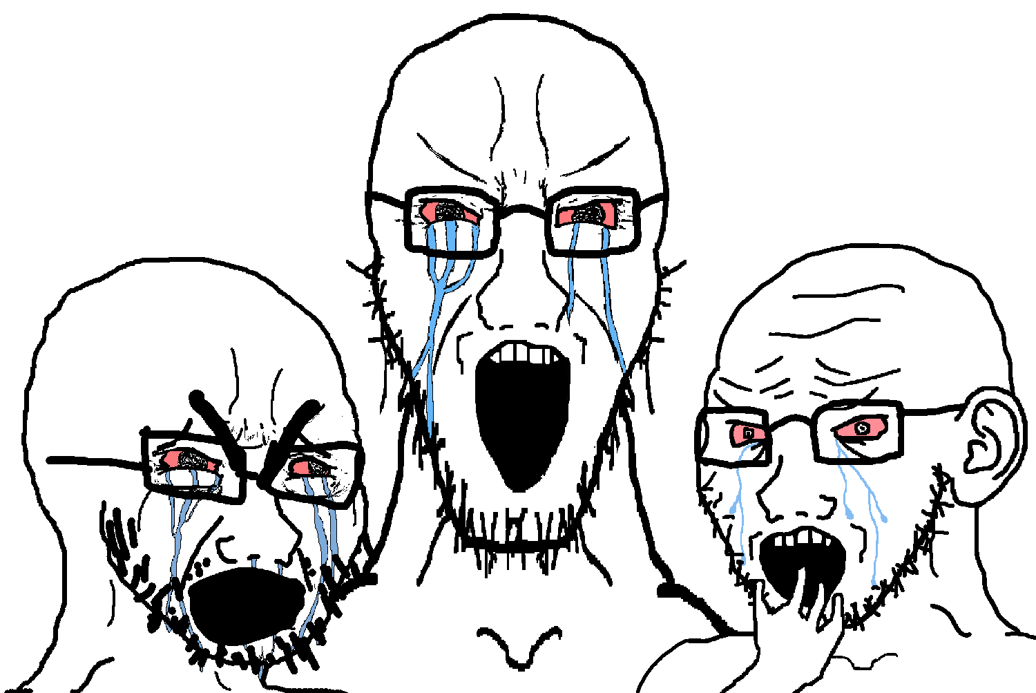 cryboy soyjak, soyak, long crying soyak, long crying soyak front, long soyak, soyak (crying), soyak (crying) 2, soyak front2, trios & duos, 3soyjaks