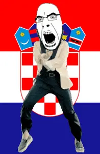 cobson, angry, animal, animated, country, crescent, croatia, dance, flag, full body