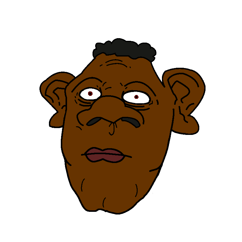 classic amerimutt, sheeeit, amerimutt, 100% face, big ears, big lips, big nose, black hair, black skin, brown eyes