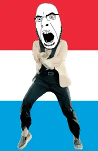 cobson, angry, animated, country, dance, flag, full body, gangnam style, glasses, luxembourg