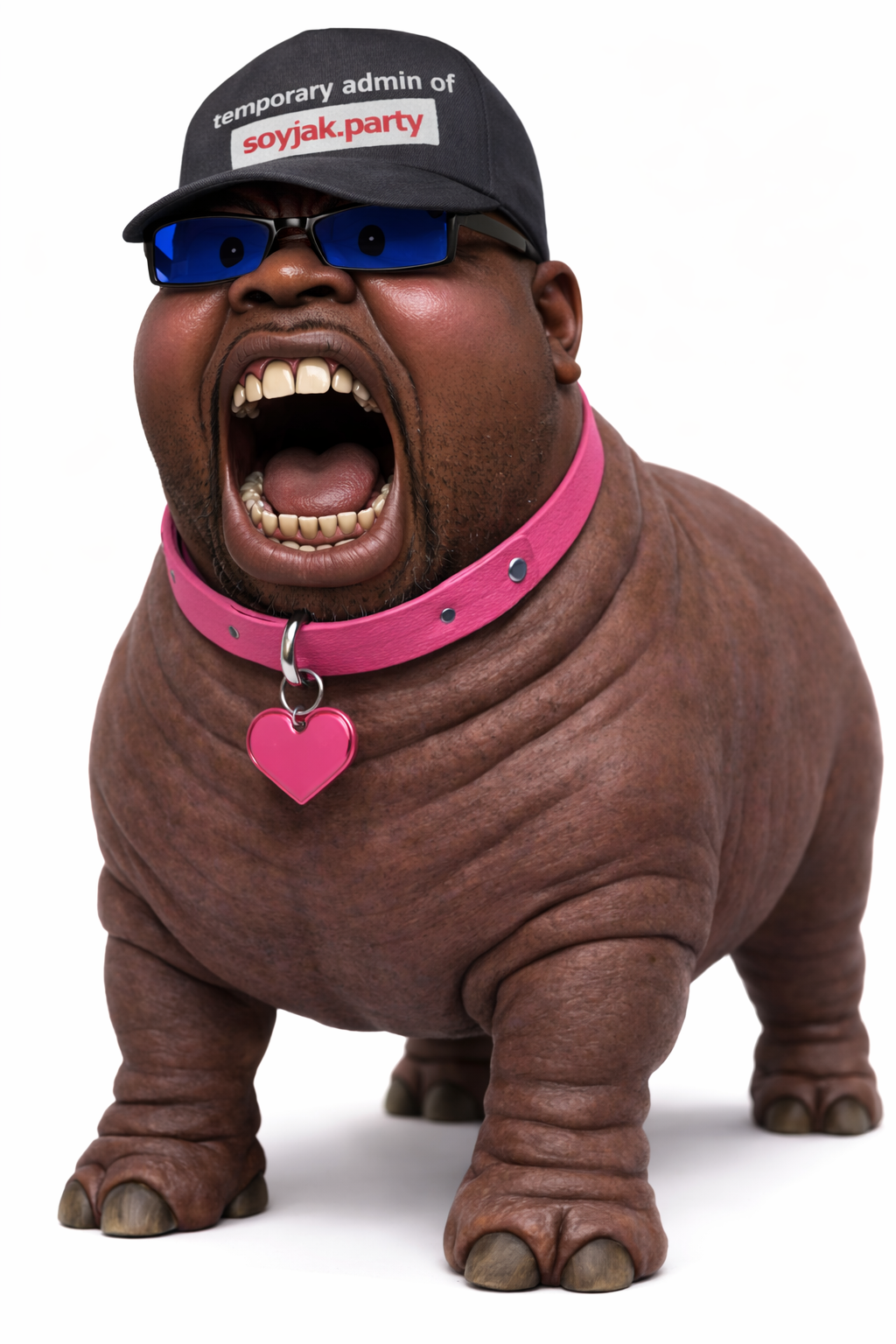 dolly, feraljak, feralnigger, 3d, admin, angry, animal, beady eyes, cap, clothes