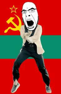 cobson, angry, animated, communism, country, dance, flag, full body, gangnam style, glasses