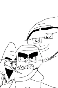 the angry birds movie soyjak, unknown, 3soyjaks, bald, gem, glasses, nuvariant, open mouth, stubble, uncolored skin