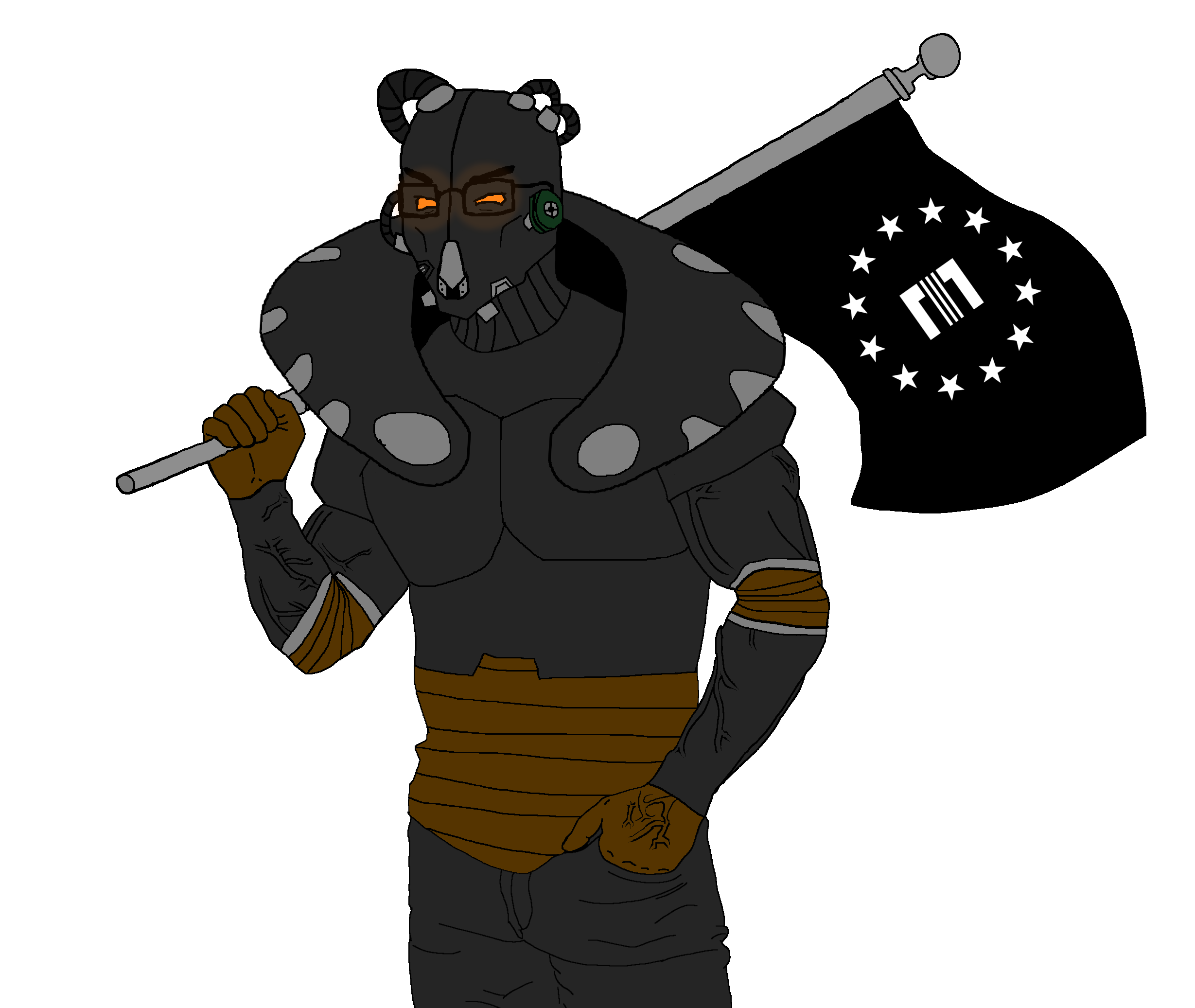 chudjak, chudjak front, muscular chud, muscular chud2, muscular chud2 holding flag, armor, buff, enclave, enclave soldier, fallout 3