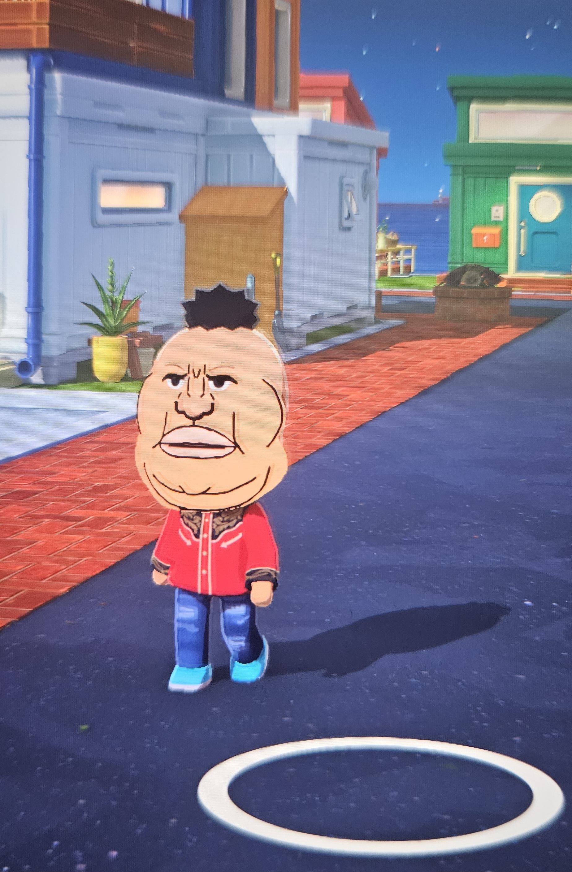 meximutt, meximutt front4, obsessed with mii, asphalt, big lips, black hair, blue shoes, brown skin, hair, irl photo