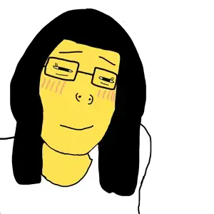 piperjak, asian, asian eyes, asian female, black hair, blush, closed mouth, eyebrows, female, glasses