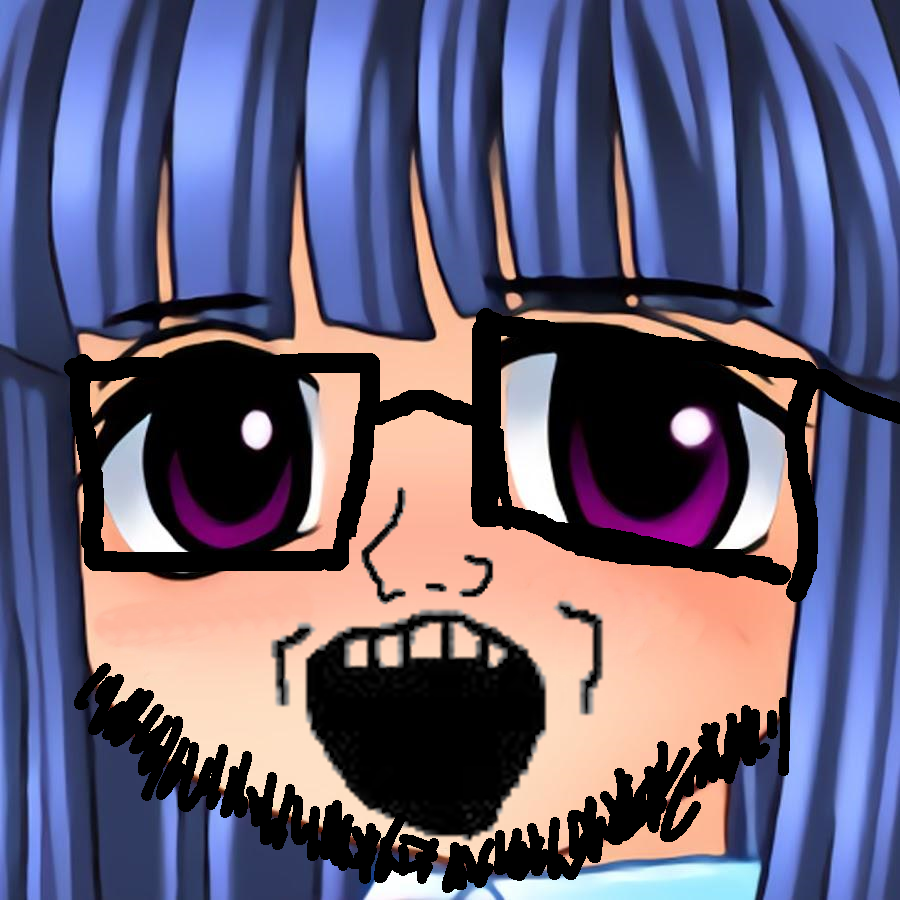 rika furude, soyak, /jp/, /qa/ (4chan), anime, blue hair, female, fuck this coal nigga, glasses, open mouth