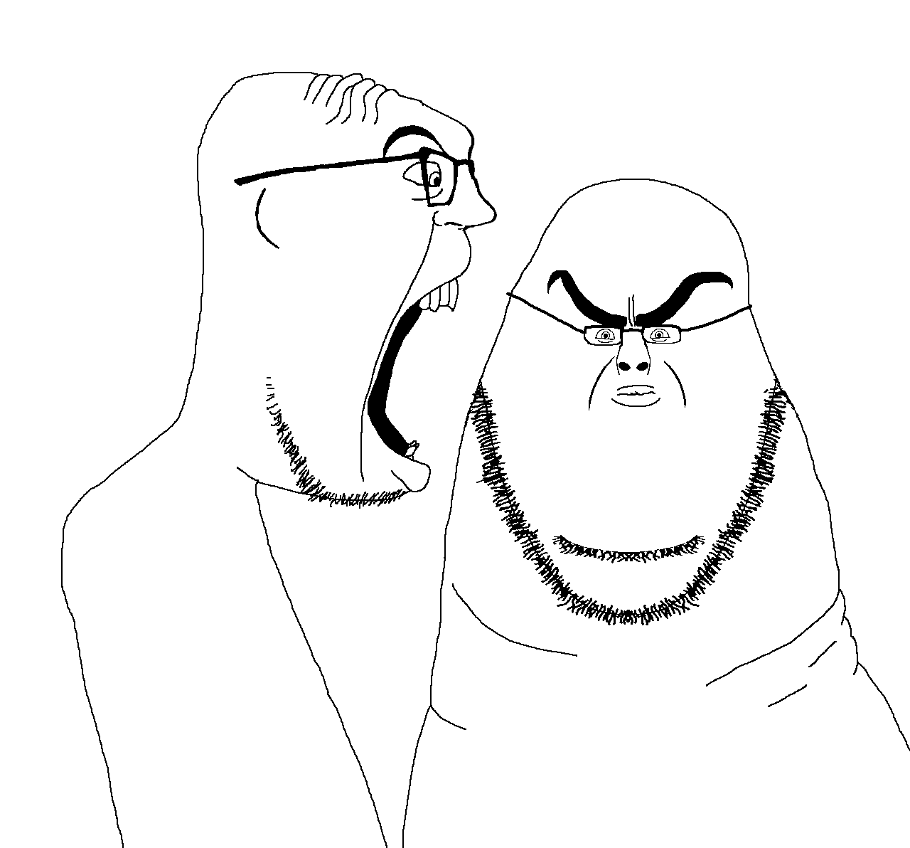 cobson, feraljak, unknown, bald, closed mouth, eyebrows, forehead lines, glasses, locked in, looking at you