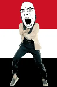 cobson, angry, animated, country, dance, flag, gangnam style, glasses, open mouth, soyjak