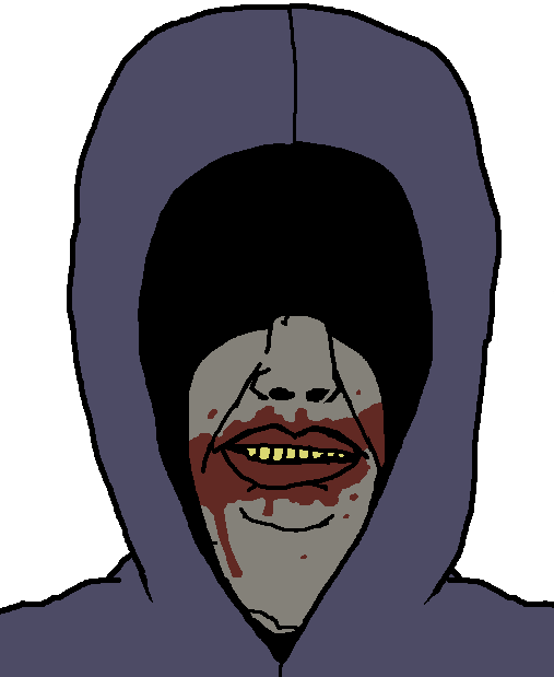 hunter (left 4 dead), chudjak, chudjak front, blood, blood from mouth, gray skin, green flu, half open mouth, hoodie, infected
