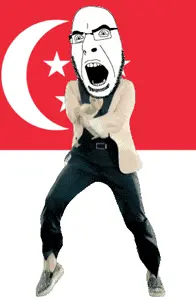 cobson, angry, animated, country, dance, flag, gangnam style, glasses, open mouth, singapore