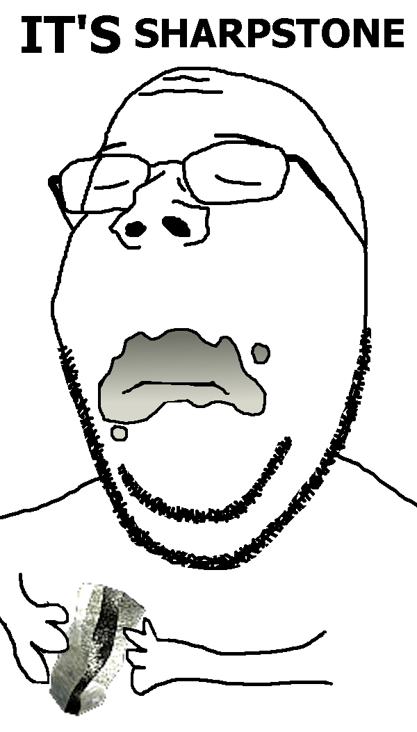 gapejak, wholesome soyjak, its over, arm, bald, chin, closed eyes, closed mouth, demons souls, double chin