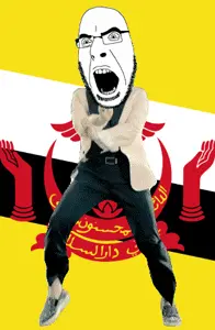 cobson, angry, animated, brunei, country, dance, flag, gangnam style, glasses, open mouth