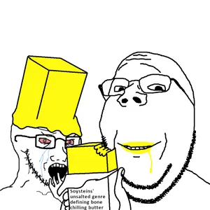 gapejak, soyak, wholesome soyjak, 2soyjaks, arm, bloodshot eyes, butter, crying, food, glasses