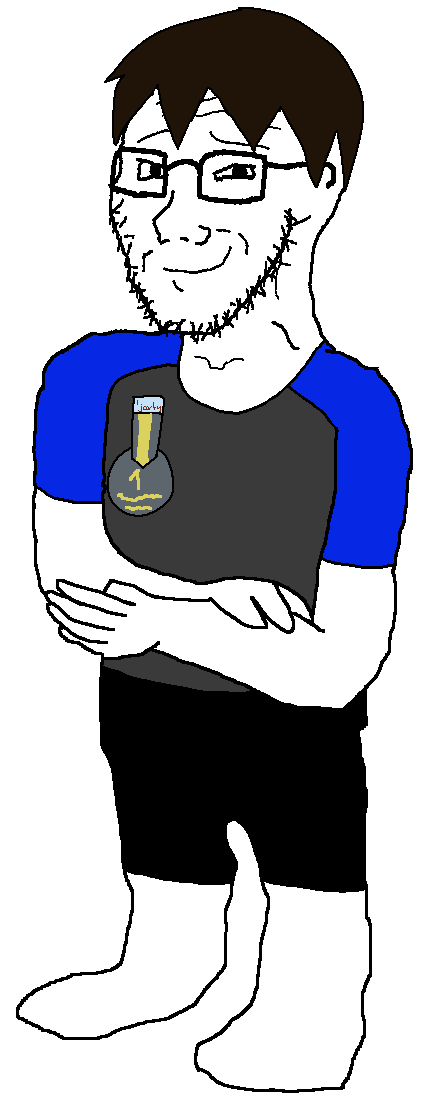 jake, soyak, soyak (smug), natejak, 1 year on other bald cartoon man with glasses website, aliased, arms crossed, award, crossed arms, crossing arms