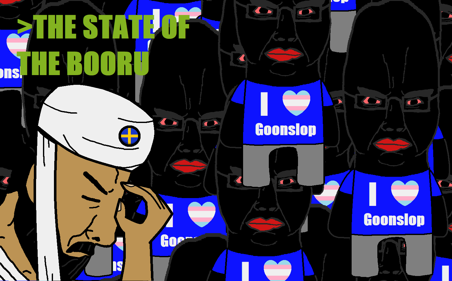 chudjak, chudjak front, arab, bald, beard, big forehead, bloodshot eyes, gooner, greentext, horde