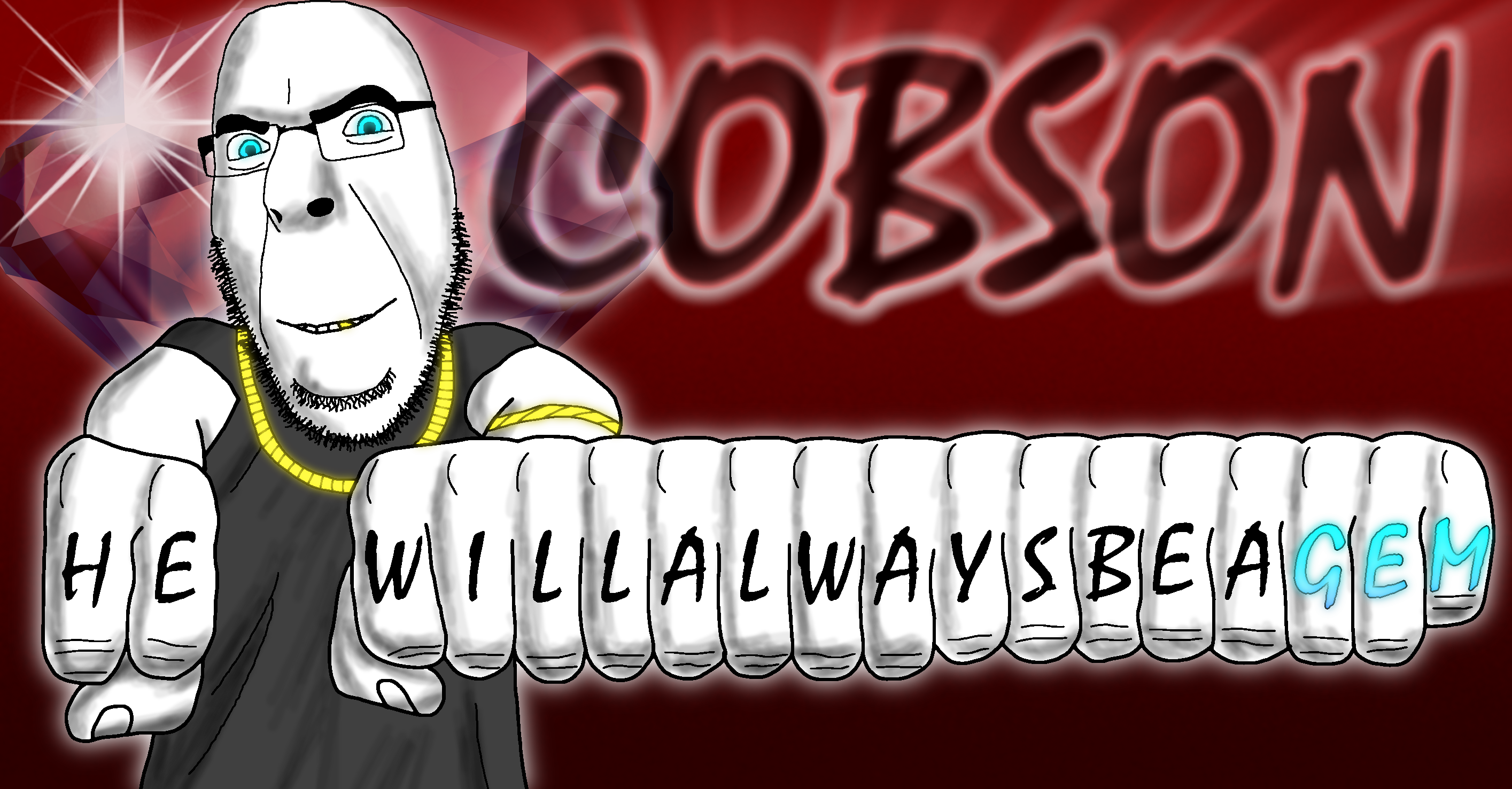 cobson, aryan, a10 eyes, bald, blue eyes, closed mouth, clothes, eyebrows, gem, gold chain