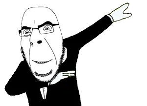 cobson, animated, arm, clothes, dab, glasses, hands, necktie, open mouth, smile