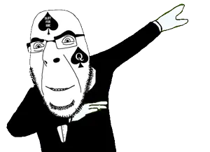 cobson, animated, arm, clothes, dab, glasses, hands, necktie, open mouth, queen of spades