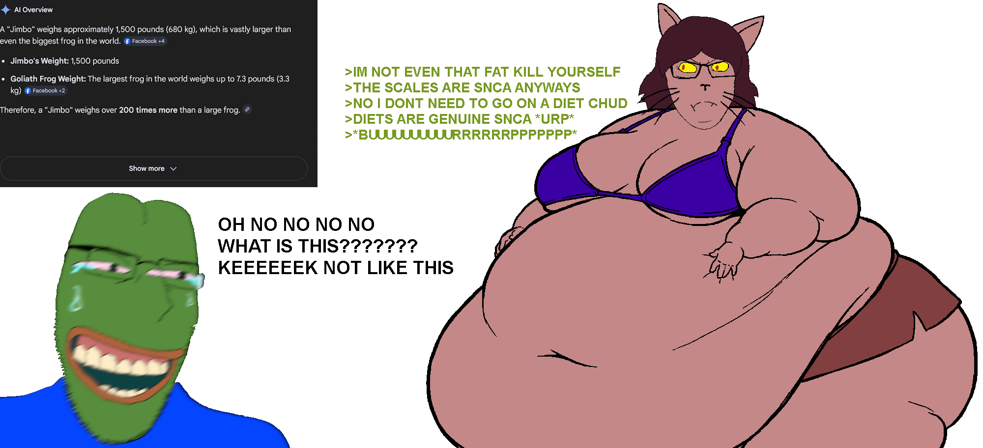 niko (oneshot), pepe, cobson, feraljak, female feraljak, nucob, femjak, oh my god she is so attractive, 2soyjaks, amphibian