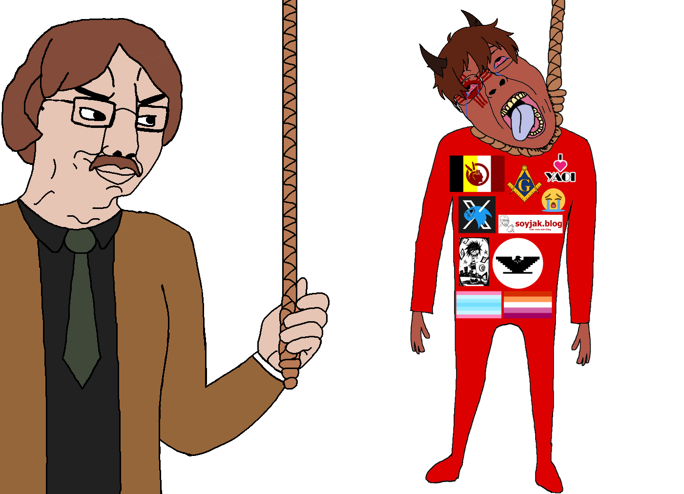 bernd, chudjak, hanging troonjak, troonjak, ack, aztec, beige skin, brown hair, brown skin, brown suit
