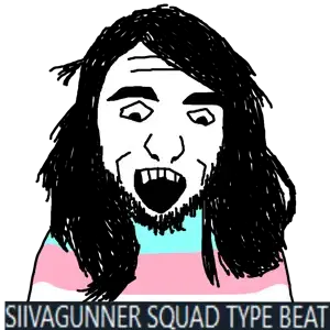 unknown, hair, long hair, open mouth, siivagunner, soyjak, stubble, text, tranny