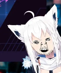 feraljak, feraljak (crazed), anime, crazed, female, fubuki, glasses, hair, hololive, open mouth