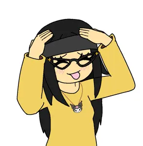 kuromi (sanrio), soychang, soytan, asian, asian female, beanie, black hair, blush, clothes, cute
