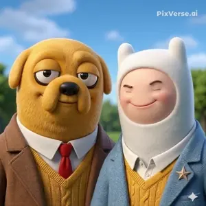 PixVerse_V6_Image_Text_360P_A_yellow_dog_and_a.mp4