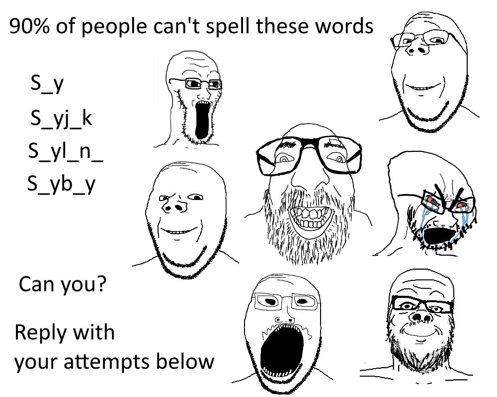 a24 slowburn soyjak, gapejak, israeli soyjak, soyak, unknown, wholesome soyjak, angry, bald, bloodshot eyes, closed mouth