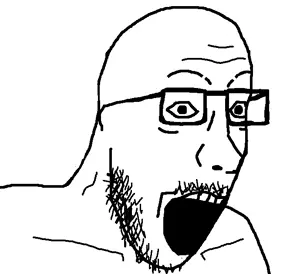 unknown, br0leg, glasses, open mouth, soyjak, stubble