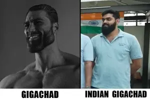 gigachad, india, jeet, pajeet, real life, text