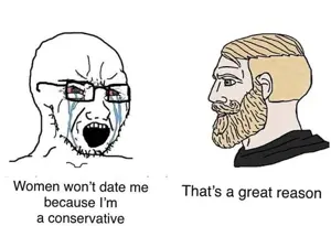 yes chad, soyak, soyak (crying), bloodshot eyes, conservative, crying, glasses, incel, open mouth, soyjak