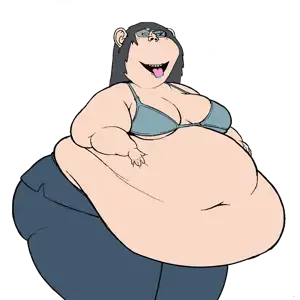 impish soyak ears, female impish ears, impish hoe, femjak, bbw, fat, female, morbidly obese, obese, transparent background
