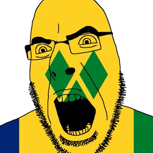 cobson, angry, country, flag, glasses, open mouth, saint vincent and the grenadines, soyjak, stubble, saint vincent and the grenadines